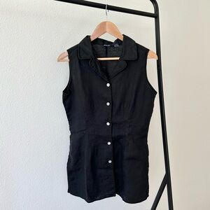 Vintage 100% Linen Gap Sleeveless Button Up